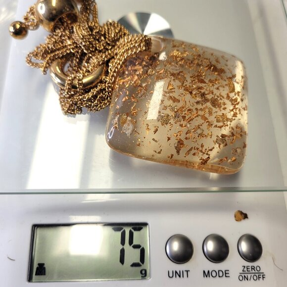 Statement Choker Gold Confetti Clear Pendant Necklace Choker Necklace - Picture 11 of 11